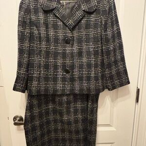 Le Suit Black and Gray Pencil Skirt Set for Work